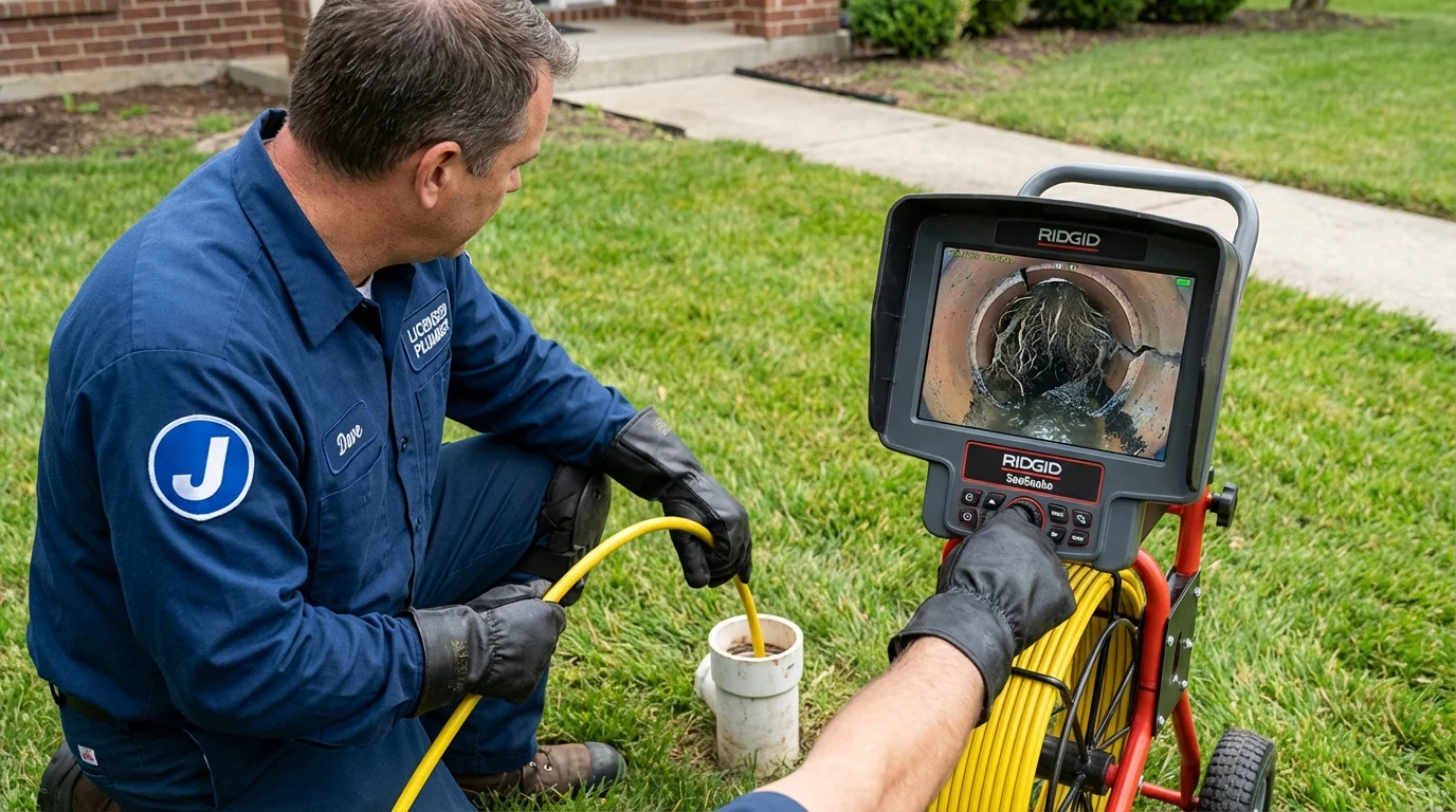 Sewer camera inspection being performed by Johns Plumbing LLC in Hondo