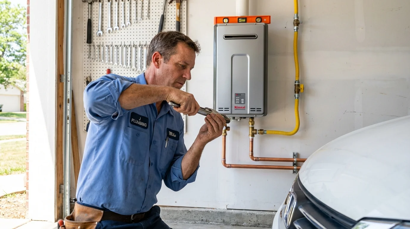 Tankless water heater installation by a Johns Plumbing LLC plumber in Hondo